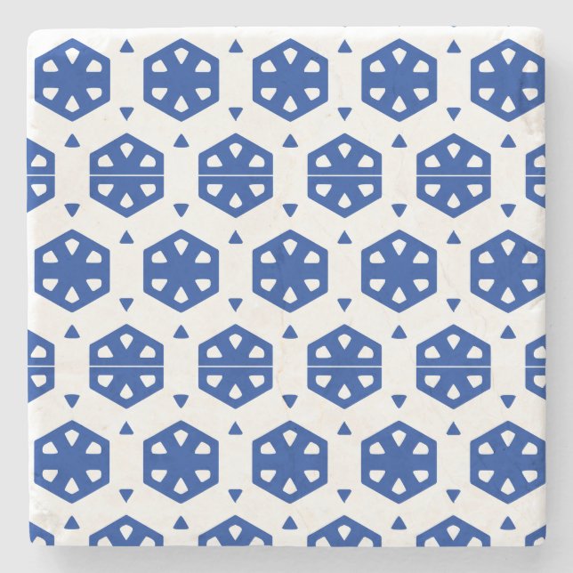 Stone Untersetzer - Stilvolle Blume in Reihen (Vorderseite)