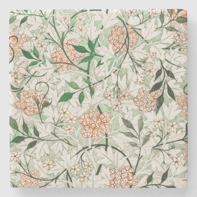 STONE UNTERSETZER: WILLIAM MORRIS: JASMINE STEINUNTERSETZER (Vorderseite)