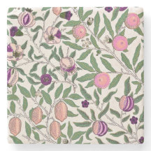 STONE UNTERSETZER: WILLIAM MORRIS : POMEGRANATE 