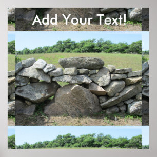 Stone Wall Block Island Poster