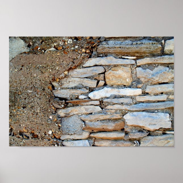 Stone Wall Copy Space Ready for Text Canvas Print Poster (Vorne)