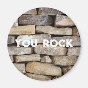 Stone Wall gestackte Steine Rock You Custom Text Magnet