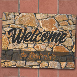 Stone Wall Welcome Custom Doormat Fußmatte
