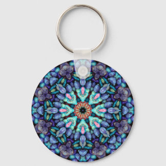 Stone Wonder Vintage Blue Fraktal Kaleidoskop Schlüsselanhänger