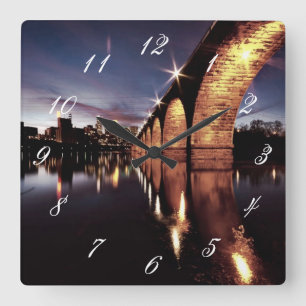 Stonearch Skyline Quadratische Wanduhr