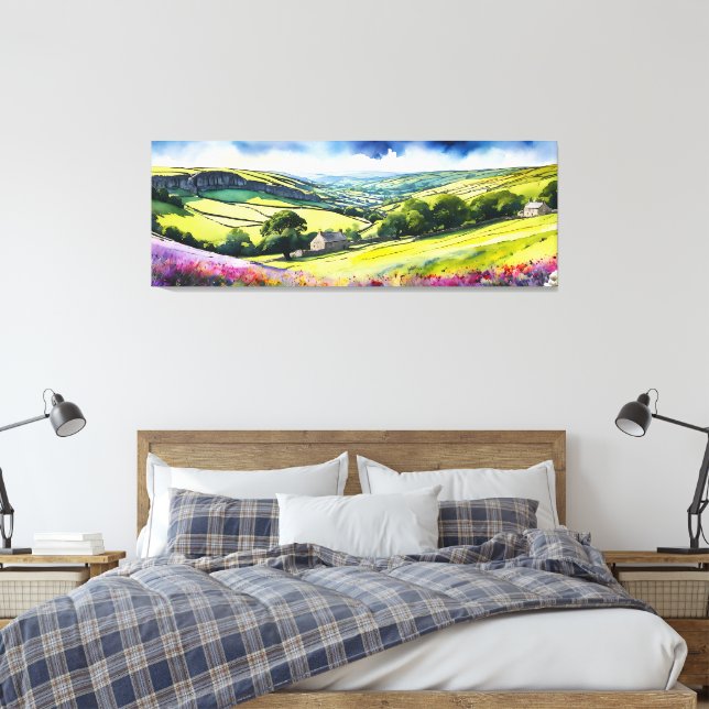 "Stonedale" Wide Landschaft Yorkshire Dales Scene Leinwanddruck (Insitu (Schlafzimmer))