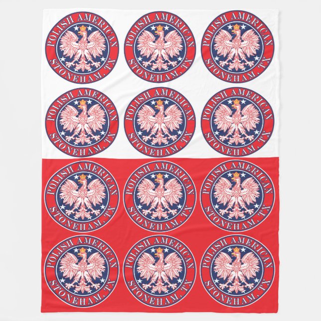 Stoneham Texas Polnischer Adler Fleecedecke (Vorderseite)