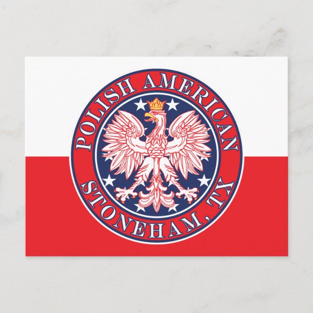 Stoneham Texas Polnischer Adler Postkarte (Vorderseite)