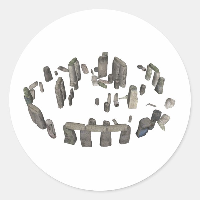 Stonehenge: 3D-Modell: Runder Aufkleber (Vorderseite)