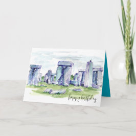 Stonehenge Alles Gute zum Geburtstag Felsen Schwar Karte