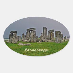 Stonehenge Alte historische Stätte des Powers Ovaler Aufkleber