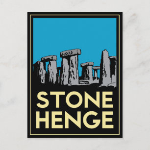 Stonehenge Art Deco Poster Postkarte