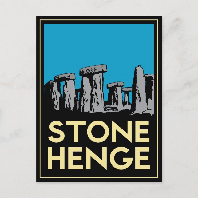 Stonehenge Art Deco Poster Postkarte (Vorderseite)