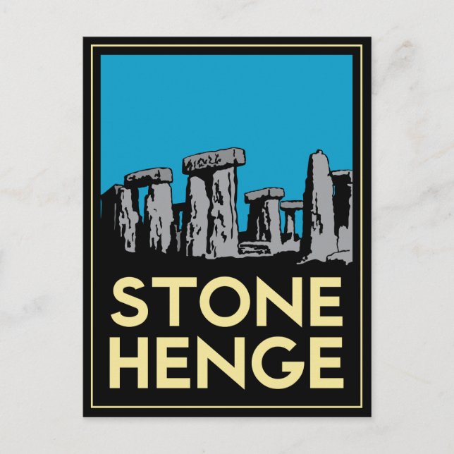 Stonehenge art Deko Reiseplakat Postkarte (Vorderseite)