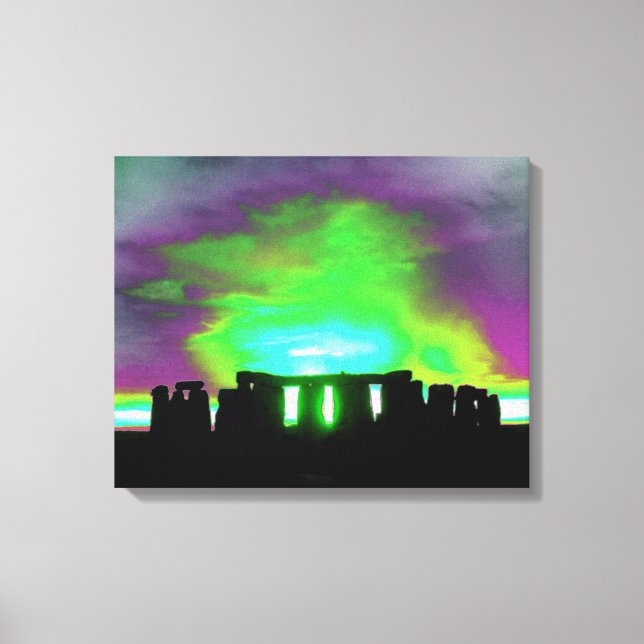 Stonehenge Aurora Wrapped Canvas Leinwanddruck (Vorderseite)