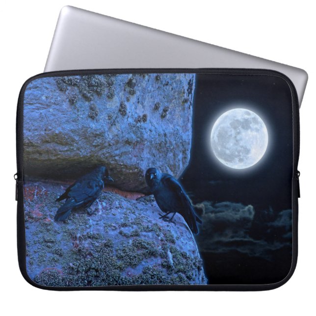 Stonehenge Celtic Circle, Jackdaws & Vollmond Laptopschutzhülle (Vorderseite)