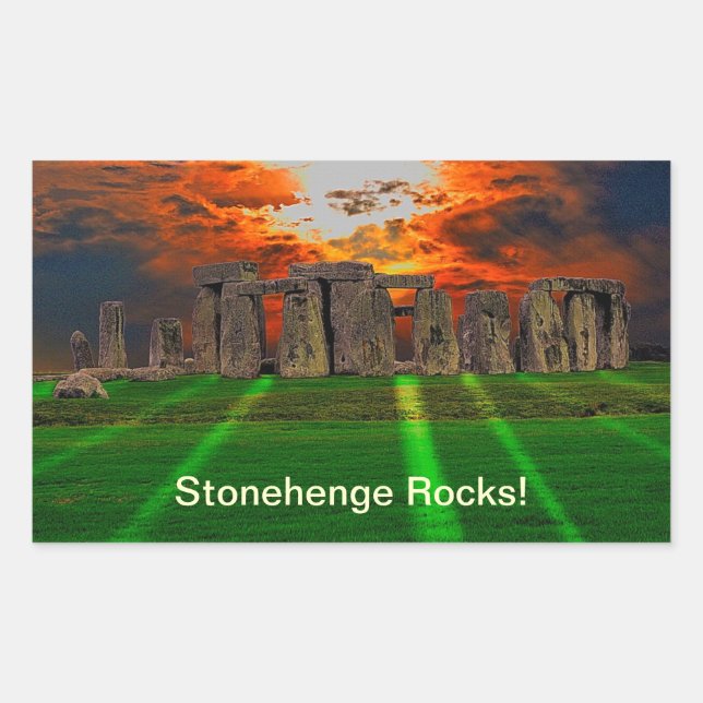 Stonehenge Celtic Stehend Stones in Großbritannien Rechteckiger Aufkleber (Vorderseite)