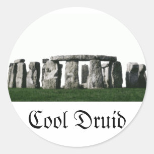 Stonehenge - cooler Druide Runder Aufkleber