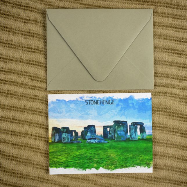 Stonehenge England Painting Postkarte (stonehenge england postcard)