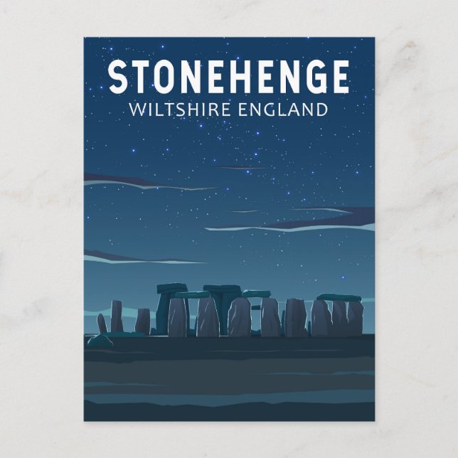 Stonehenge England Reisen Vintage Kunst Postkarte (Vorderseite)