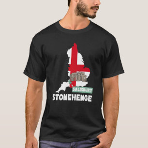 Stonehenge England Souvenir England Karte Stonehen T-Shirt