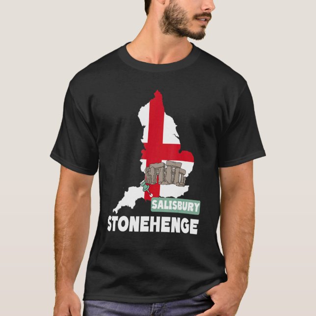 Stonehenge England Souvenir England Map  Stoneheng T-Shirt (Vorderseite)