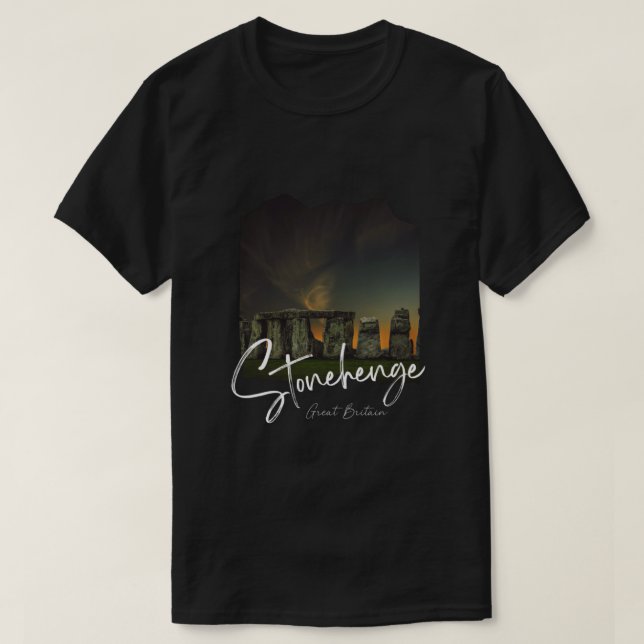 Stonehenge England Souvenir - Stonehenge at Nigh L T-Shirt (Design vorne)