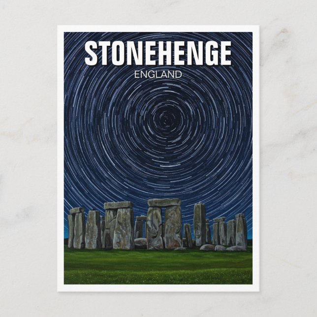 Stonehenge England Startrails Postkarte (Vorderseite)