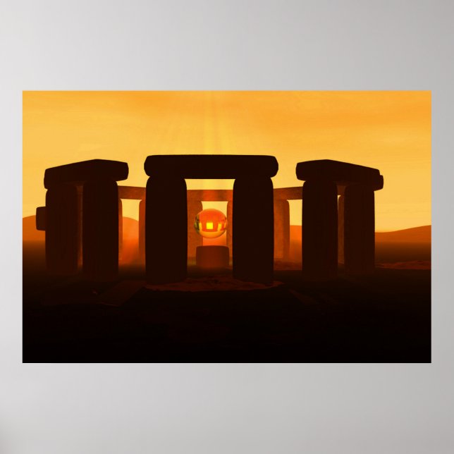 stonehenge in the sunset, poster (Vorne)