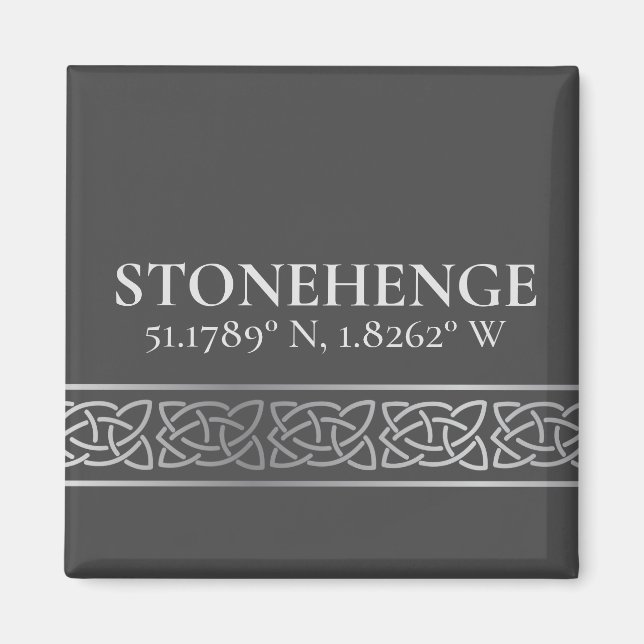 Stonehenge Latitude Longitude Dark Magnet (Vorne)