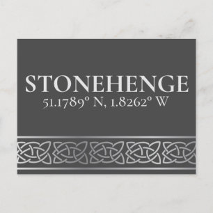 Stonehenge Latitude Longitude Dark Postcard Postkarte