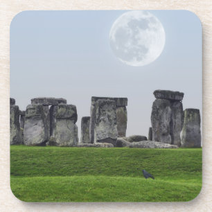 Stonehenge & Moon Alte historische Stätte des Powe Getränkeuntersetzer