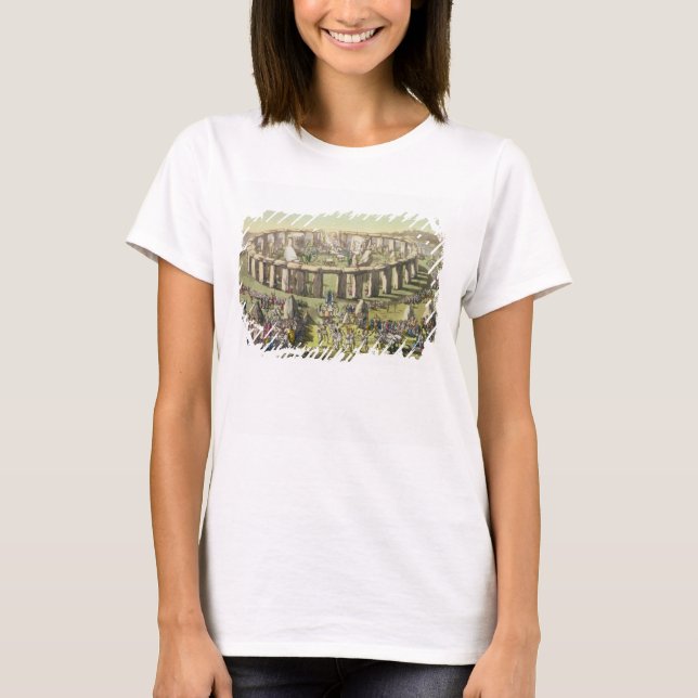 Stonehenge oder ein Kreistempel der Druiden, pl T-Shirt (Vorderseite)