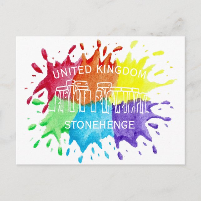 Stonehenge, Paint Splashes Postkarte (Vorderseite)