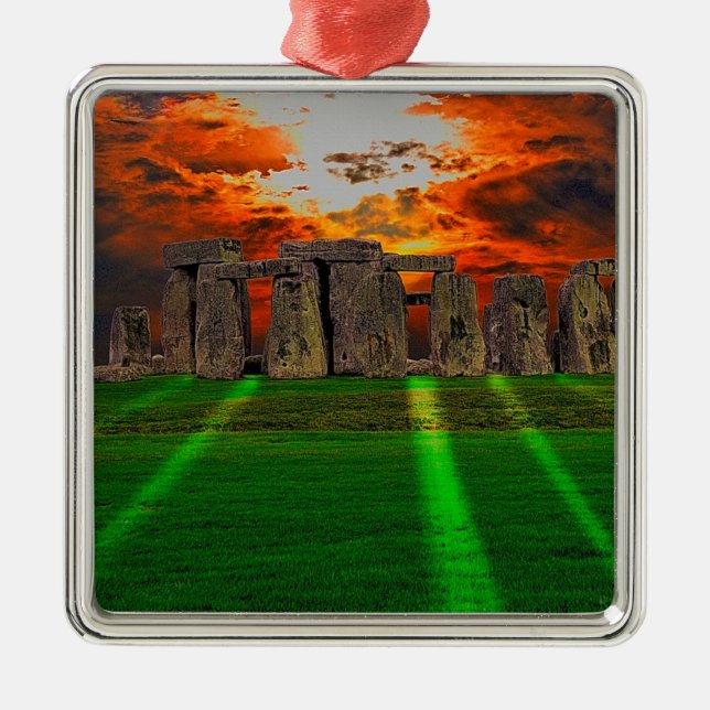 Stonehenge Standing Stones at Sunset Ornament Aus Metall (Vorne)