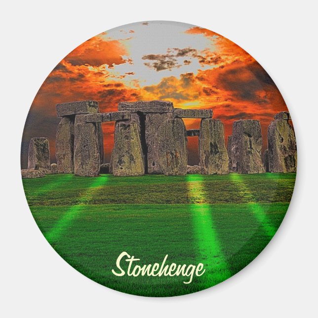 Stonehenge Stehend Stones bei Sonnenuntergang Magnet (Vorne)