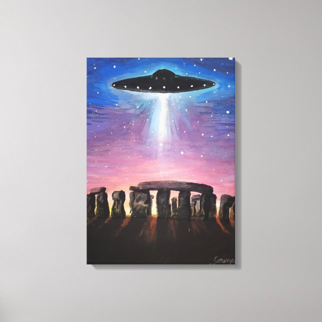 Stonehenge UFO Leinwanddruck (Vorderseite)