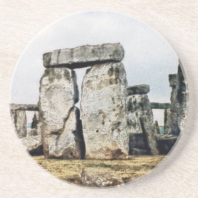 Stonehenge Watercolor Art Untersetzer (Vorne)