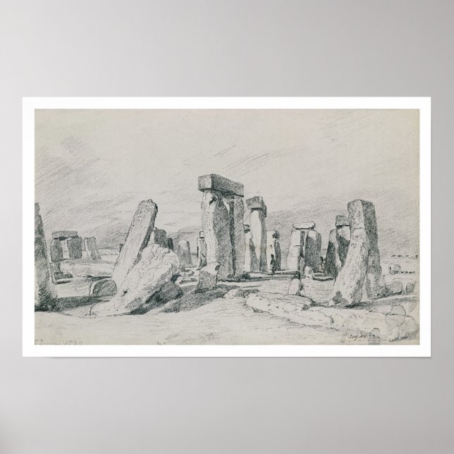 Stonehenge, Wiltshire, 1820 (gezeichnet) Poster (Vorne)