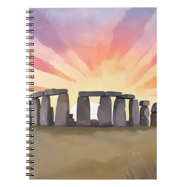 Stonehenge | Wiltshire England Historic Watercolor Notizblock (Vorderseite)