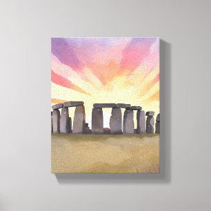 Stonehenge Wiltshire England Historisches Aquare Leinwanddruck