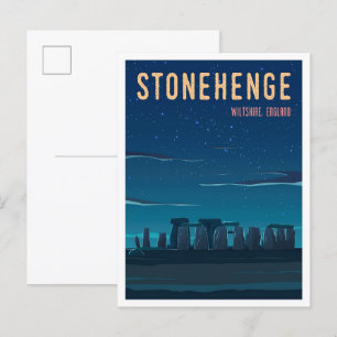 Stonehenge Wiltshire England Vintage Travel Postkarte
