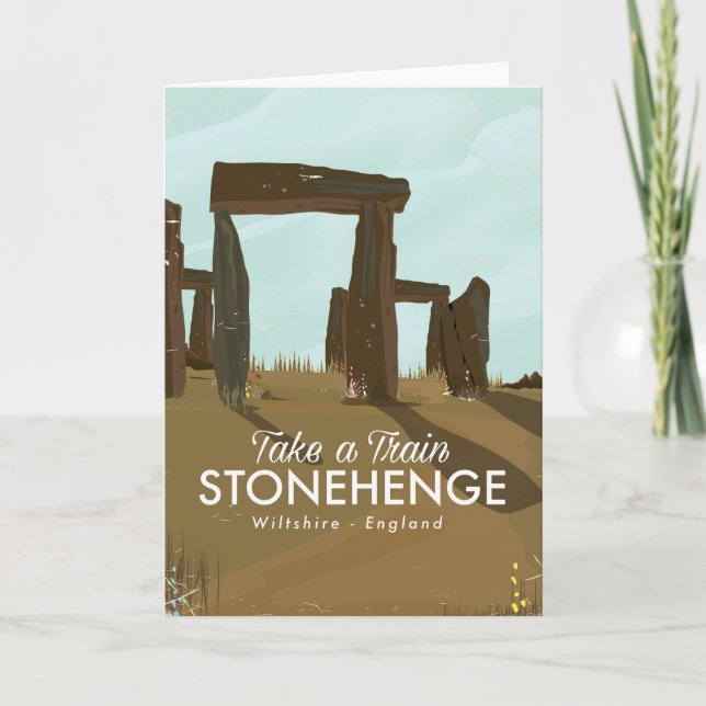 Stonehenge Wiltshire Train Poster Feiertagskarte (Vorderseite)