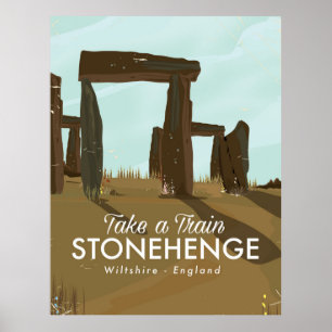Stonehenge Wiltshire Zug Reiseplakat Poster