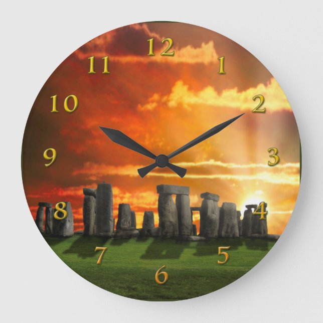 STONEHENGE WINTER SOLSTICE GROßE WANDUHR (Vorderseite)