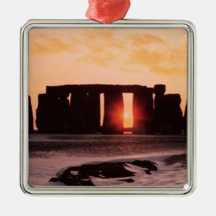 Stonehenge, Winter-Sonnenwende Silbernes Ornament