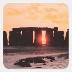 Stonehenge, Wintersolstice Quadratischer Aufkleber
