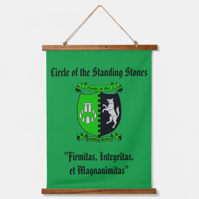 Stones Lodge Banner Wandteppich Mit Holzrahmen (Vorderseite)