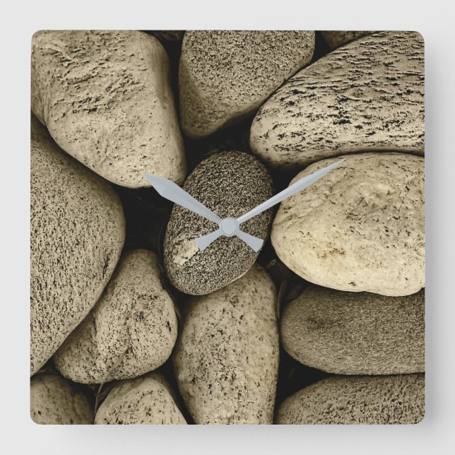Stones Quadratische Wanduhr (Vorderseite)