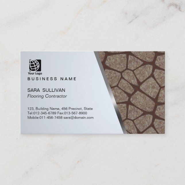 Stones Texture Floor Contractor Business Card Visitenkarte (Vorderseite)